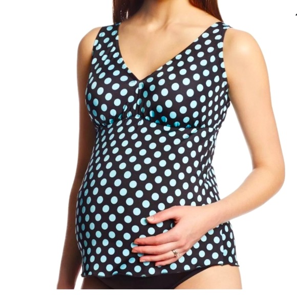 NWT Prego Maternity Polka Dot Tankini Swimsuit Set - Picture 5 of 13